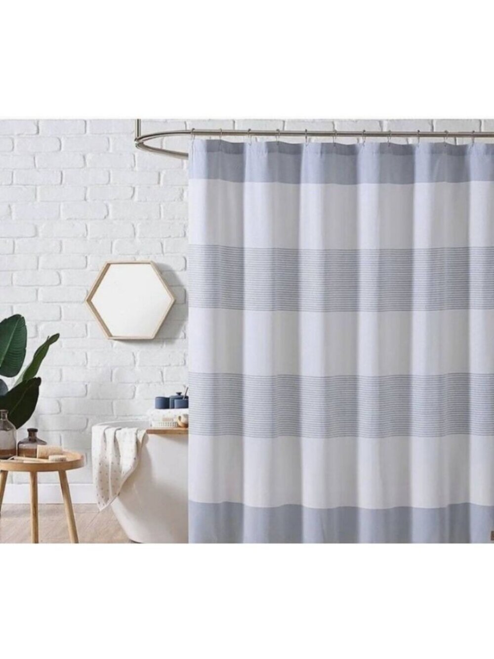 UGG Lyle Navy Stripe Shower Curtain